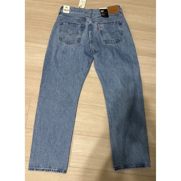 Levi's Premium Women 501 '90s Straight Leg Mid Rise Jeans 31x30  Blue  NWT - Picture 11 of 11